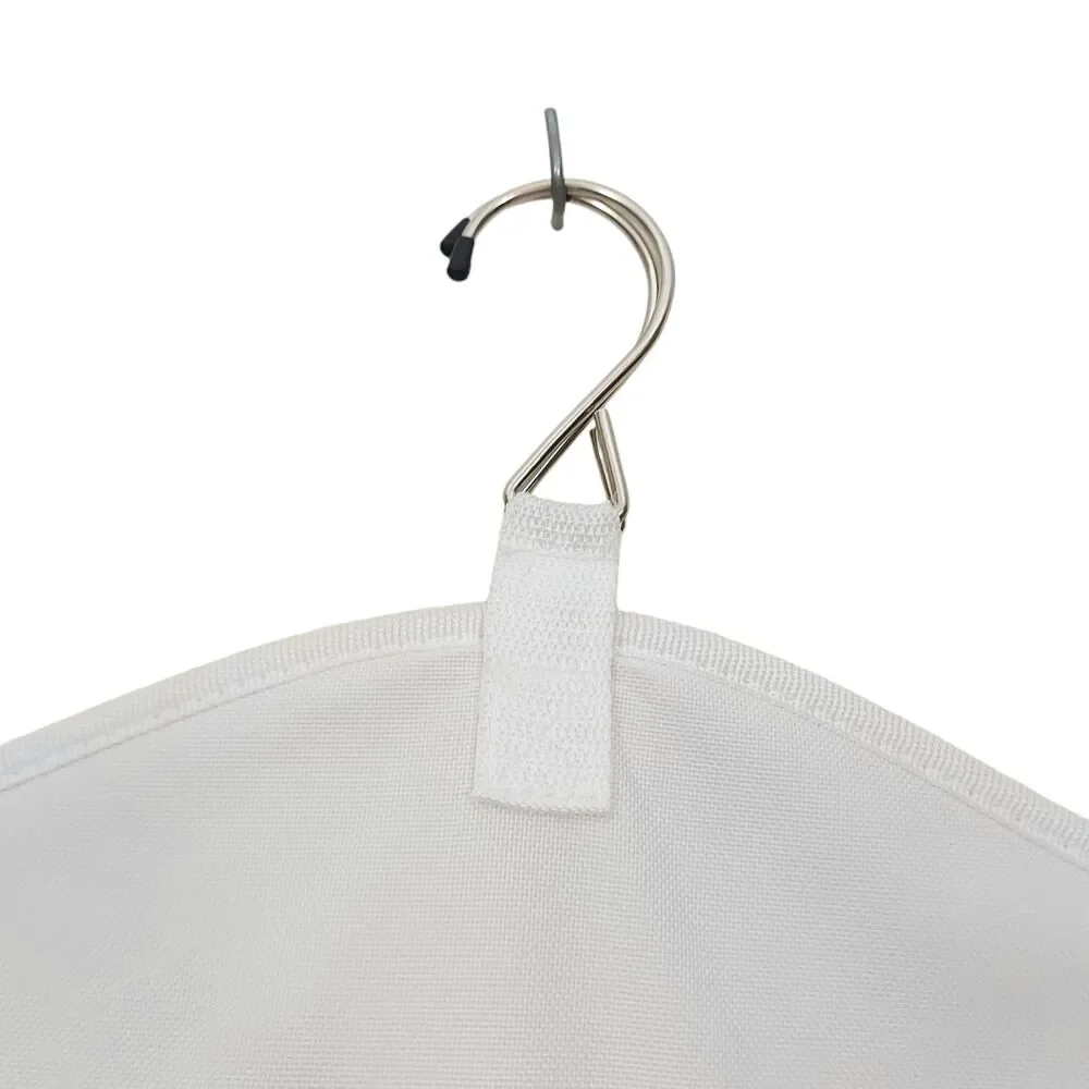 Double Sided Hanging Closet Organizer Storage Bag White 22in x 47in